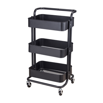 Black Rolling Trolley With Mesh
