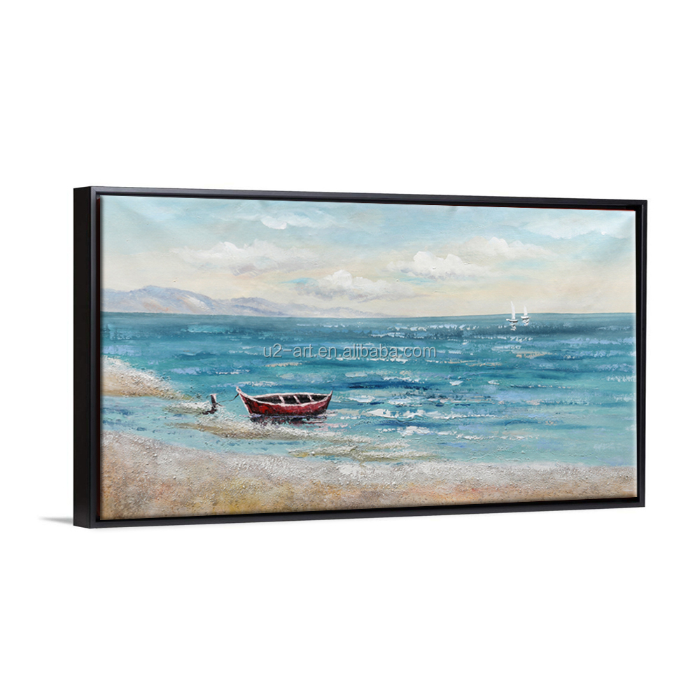 Wall Picture Home Decoration Textured Canvas Art Modern Abstract Seascape Oil Painting