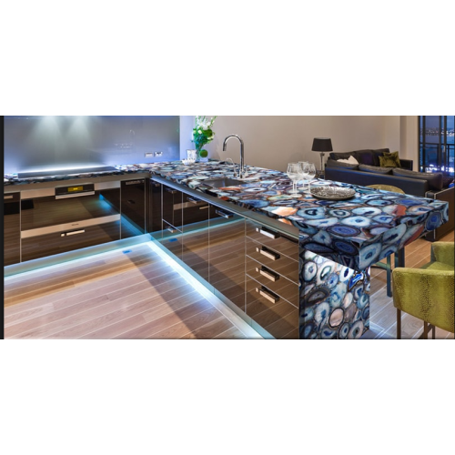 Semiprecious Blue Agate Countertop