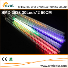 3528 SMD 30*2 60Leds / 50CM Cylinder Led Rainbow Falling Meteor Rain Lights