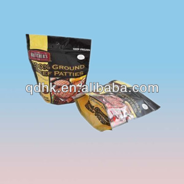 Stand up silver beef jerky packaging bag/silver packaging bag