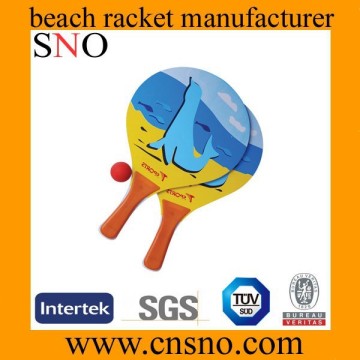Wood beach tennis racket set toy