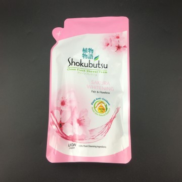 Beg berdiri plastik untuk sachet gel mandian / syampu / topeng rambut