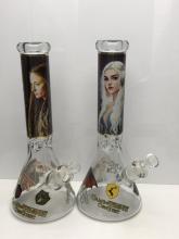 Small Beaker Bongs with Two Lovely Girl Portraits