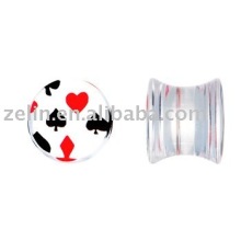 acrylic playing card suit ear plug