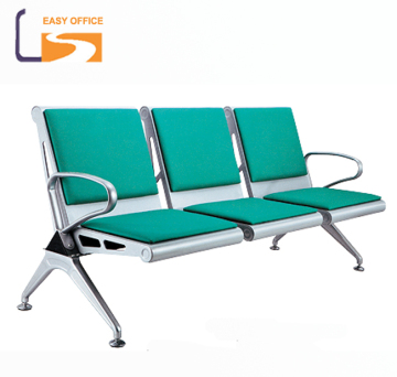 Public Chrome Steel Bonded Leather Waiting Area Chairs