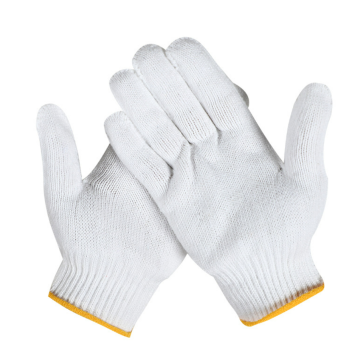 White Cotton Yarn Knitting Thread Gloves - Universal Wear-resistant Labor Protection Glove