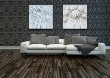 Trees in Bloom Wall Art Neutral Tone Oil Painting