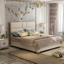 Modern headboard luxury leather storage bed