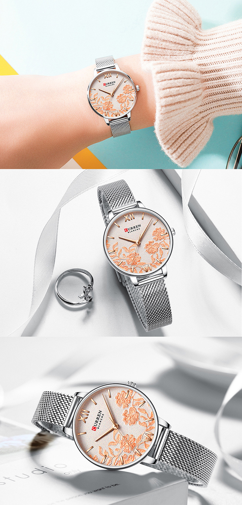 Curren 9065 New γυναικείο ρολόι υψηλής ποιότητας από γνήσιο δέρμα Γυναικείο φόρεμα μόδας Πολυτελές ρολόι χαλαζία αθλητικό ρολόι Relogio Masculino