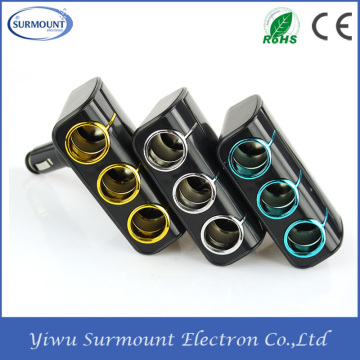 2016 new 3 ports Auto Cigarette Lighter Socket