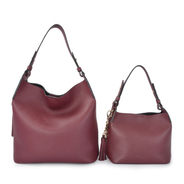 Minimalist Slouch Hobo Soft Red Medium Leather Bags