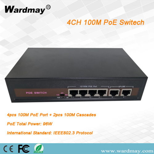WDM 4chs double Uplink port POE switch
