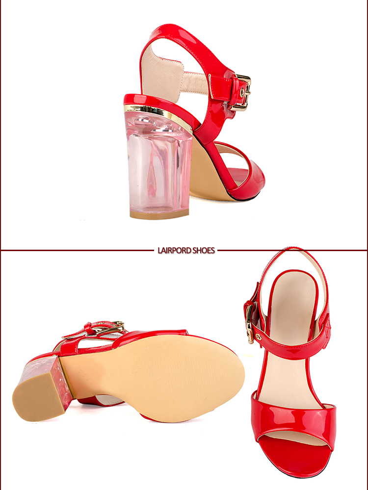 red leather sandals