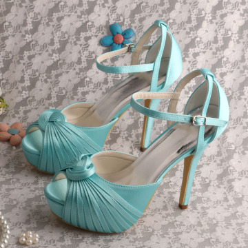Mint Green Platform Wedding Sandals Heels