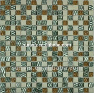 Tile types square shaped homer glass stone ceramic mosaic tiles