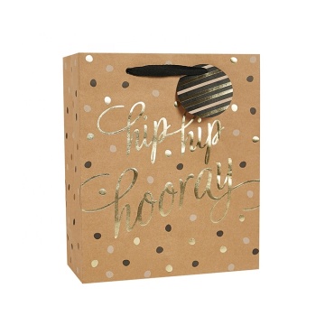 Brown Kraft Gold Gift Shopping Paper Bag