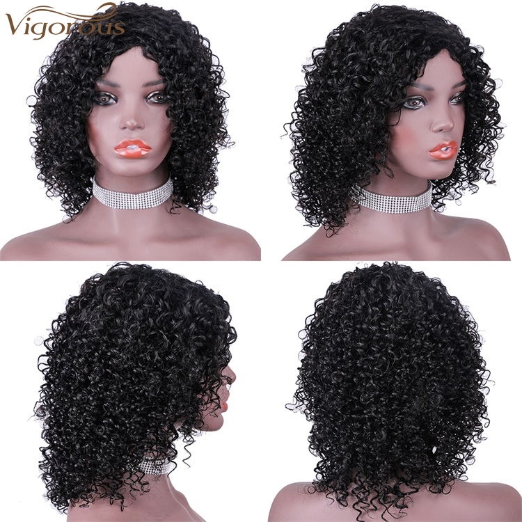 Vigorous Short Curly Human Hair Wigs Afro Kinky Curly Human Hair Wigs Deep Wave Real Human Hair Wigs For Women
