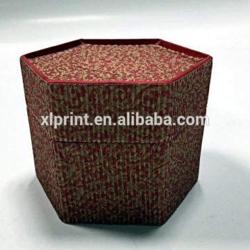 Shenzhen China high quality Custom designed sexangle paper gift box with lid and pattern