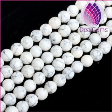 6mm synthetic white turquoise beads gemstone round loose beads