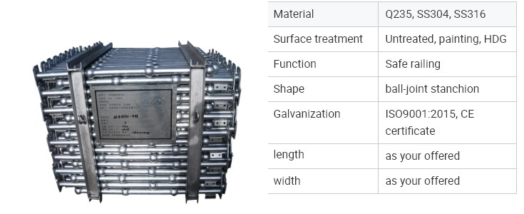 Galvanized steel Ball joint Handrail stanchion for stairway handrail