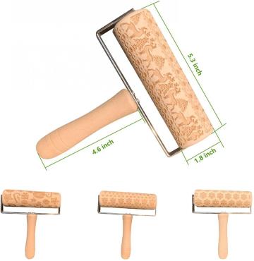 Hand-Held Embossing Pattern Engraved Rolling Pin