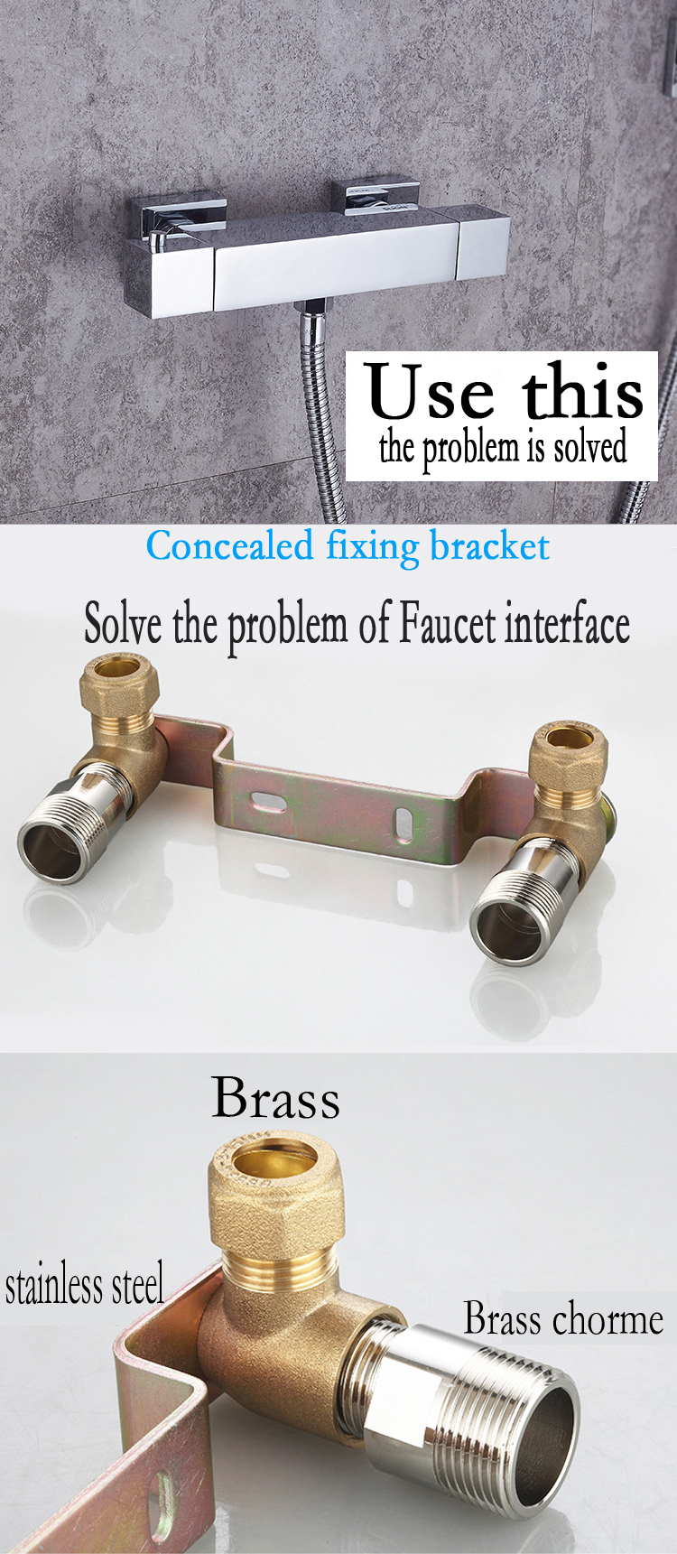 Concealed fixing bracket Shower faucet conversion locator ppr pipe joint fixing bracket buried wall accessories