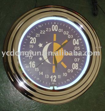 clock neon light/neon color clock