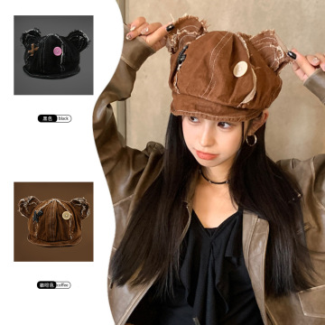 Vintage Japanese Bear Doll Hat - American Autumn Fashion Trend