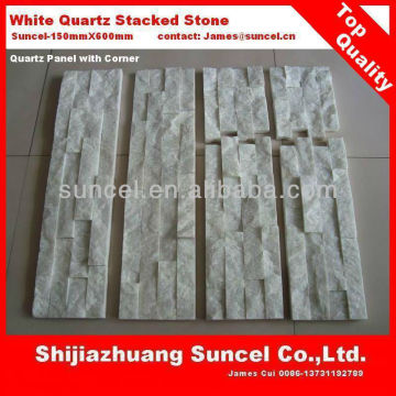 White Quartz Stacked Stone for Wall Cladding