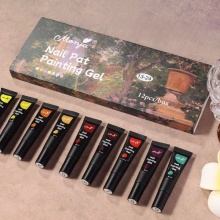 24-Color High Saturation Nail Art Gel Polish Set with Patting Transfer Glue