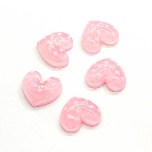 Valentine's Day Pink Color Heart Flat back Resin Cabochons Scrapbooking DIY Jewelry Craft Decoration Accessories