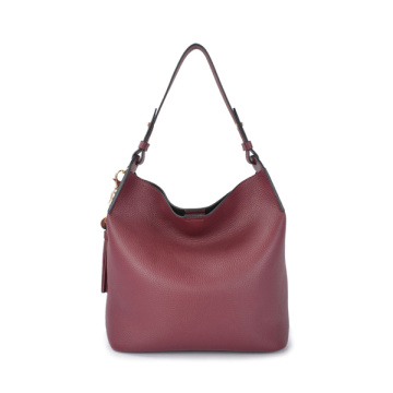 Minimalist Slouch Hobo Soft Red Sacs en cuir moyen