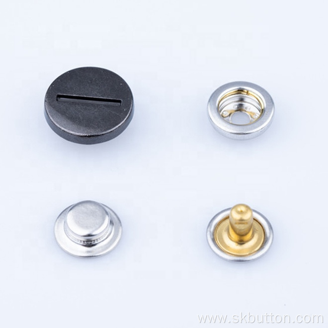 shiny golden square shape press metal snap buttons