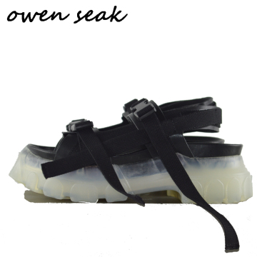 Owen Seak Men Sandals Black Casual Rome Shoes Gladiator Sandals Shoes Mules Clogs Slippers Slides Summer Men Sandals