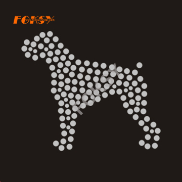 Cute puppy Dog Design Iron on Rhinestone Transfer