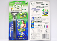 plastic handle twin blade razor with twin blade cartridge