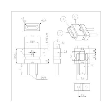 Type-C 2P Female Waterproof With Wire 24AWG