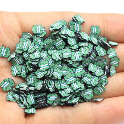 Kawaii Cartoon Polymeer Klei Charms Groen Dier Slice DIY Nail Art Decor Slime Filler 5mm Kerstversiering Plakboek Maken