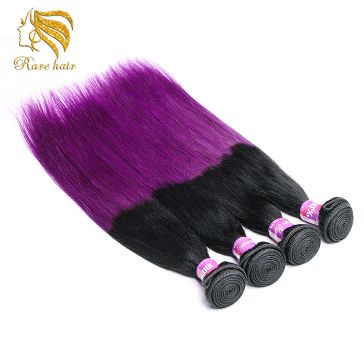 Mix Colour Purple Human Hair Weave Ombre Black Grape Purple Braiding Hair, Dye Colored Purple Brazilian Hair Weaving