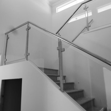 Outdoor Stainless Steel Glass Stair Railing