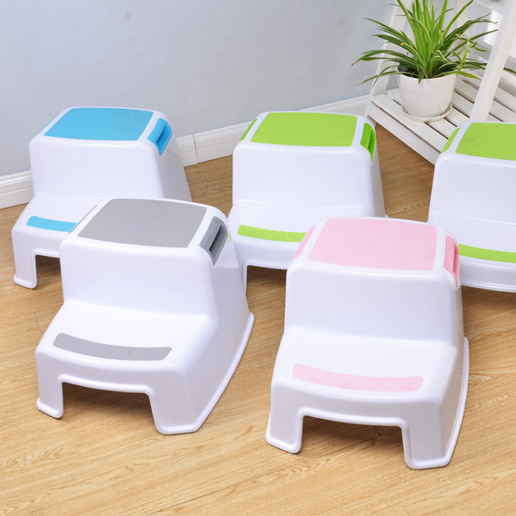 Stackable Two Step Kids Step Stools, Toddler Safety Steps for Bathroom, Kitchen and Toilet Potty Training with Non Slip Feet