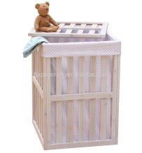 Wooden Laundry Hamper with Cotton Liner