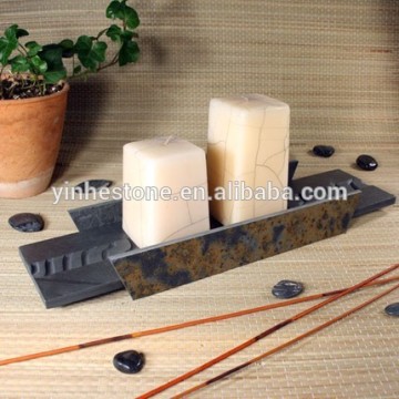 slate candle holder, candleholder with slate