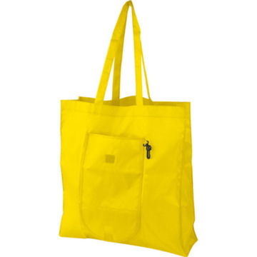 Clip-On Fold-Up Tote Bag Folding polyester shopping bag