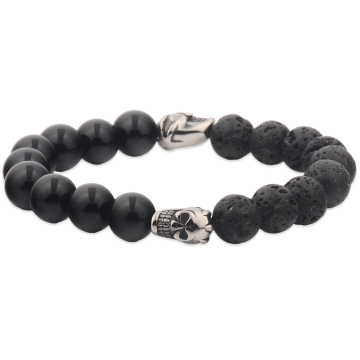 316L Stainless Steel Flower Beaded Bracelet For Men