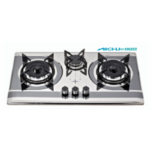 3 Burners Built In Stainless Brushed Cooktop