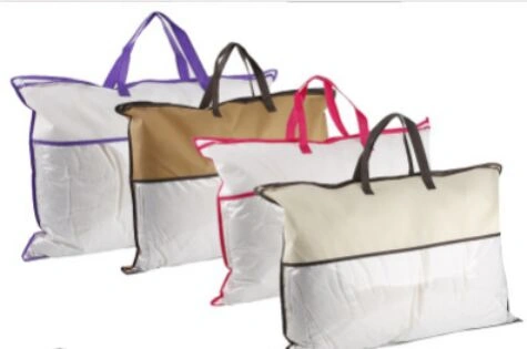 Size Custom Made PVC and Non Woven Home Textile Bags for Pillow and Quilt Packing