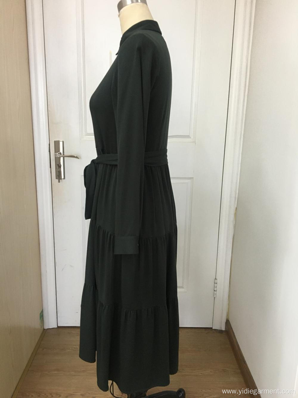 Dark Green Maxi Dress With Sleeves