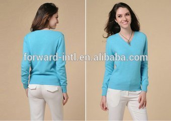 V neck knit jumper cashmere sweater women cashmere pullovers